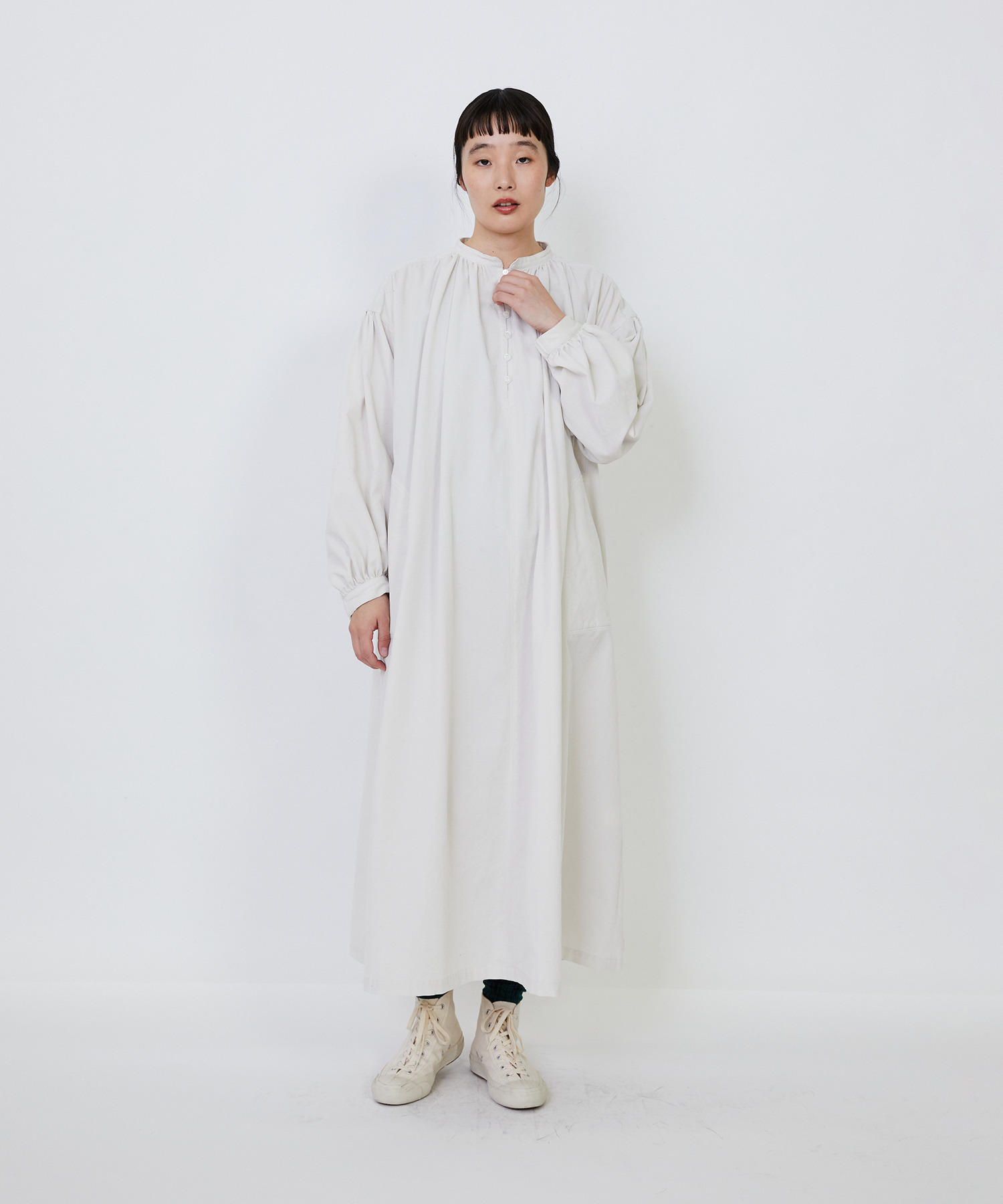 【LOISIR】｜2BUY10%OFF・3BUY20%OFF｜【MTサイズ有り】コットン細コールスモックワンピース 詳細画像 ブラウン 2