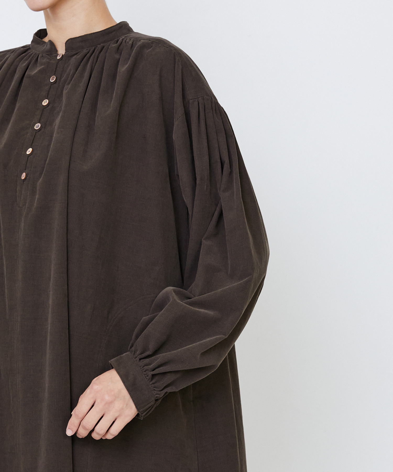 【LOISIR】｜2BUY10%OFF・3BUY20%OFF｜【MTサイズ有り】コットン細コールスモックワンピース 詳細画像 ブラウン 28