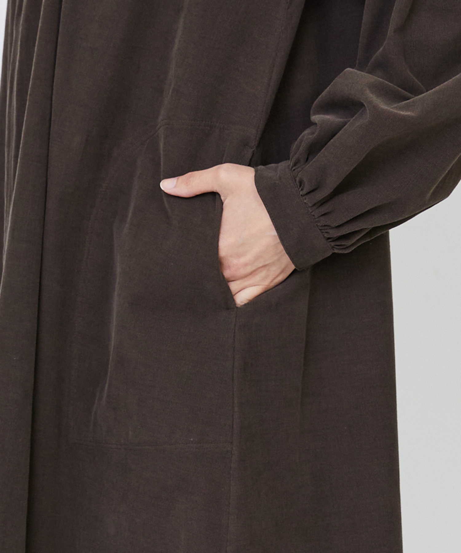 【LOISIR】｜2BUY10%OFF・3BUY20%OFF｜【MTサイズ有り】コットン細コールスモックワンピース 詳細画像 ブラウン 29