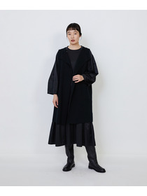 【LOISIR】｜2BUY10%OFF・3BUY20%OFF｜【MTサイズあり】コットンレーヨンサテンティアードワンピース 詳細画像 ブラック 1