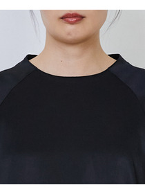 【LOISIR】｜2BUY10%OFF・3BUY20%OFF｜【MTサイズあり】コットンレーヨンサテンティアードワンピース 詳細画像 ブラック 10