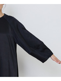 【LOISIR】｜2BUY10%OFF・3BUY20%OFF｜【MTサイズあり】コットンレーヨンサテンティアードワンピース 詳細画像 ブラック 12