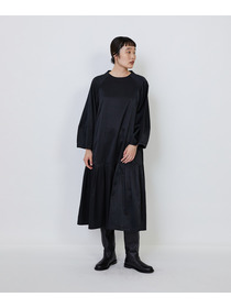 【LOISIR】｜2BUY10%OFF・3BUY20%OFF｜【MTサイズあり】コットンレーヨンサテンティアードワンピース 詳細画像 ブラック 3