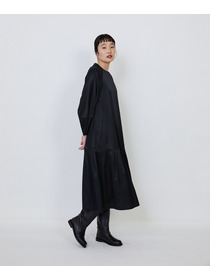 【LOISIR】｜2BUY10%OFF・3BUY20%OFF｜【MTサイズあり】コットンレーヨンサテンティアードワンピース 詳細画像 ブラック 5