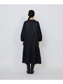 【LOISIR】｜2BUY10%OFF・3BUY20%OFF｜【MTサイズあり】コットンレーヨンサテンティアードワンピース 詳細画像 ブラック 9