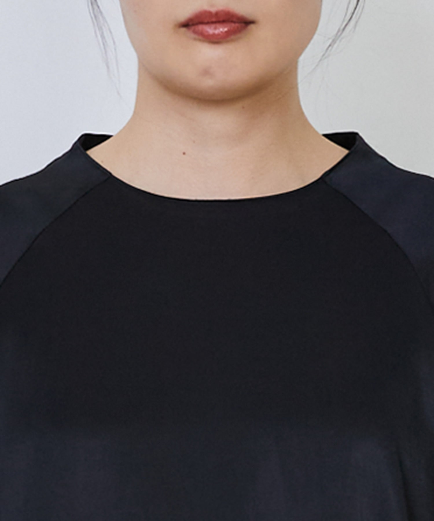 【LOISIR】｜2BUY10%OFF・3BUY20%OFF｜【MTサイズあり】コットンレーヨンサテンティアードワンピース 詳細画像 ブラック 10