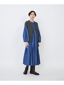 【LOISIR】｜2BUY10%OFF・3BUY20%OFF｜【MTサイズあり】ライトデニムティアードワンピース 詳細画像 インディゴブルー 2