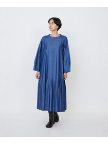 【LOISIR】｜2BUY10%OFF・3BUY20%OFF｜【MTサイズあり】ライトデニムティアードワンピース 詳細画像 インディゴブルー 3