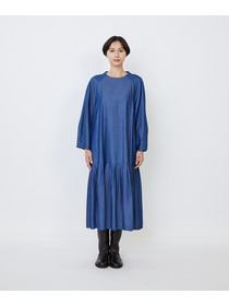 【LOISIR】｜2BUY10%OFF・3BUY20%OFF｜【MTサイズあり】ライトデニムティアードワンピース 詳細画像 インディゴブルー 5