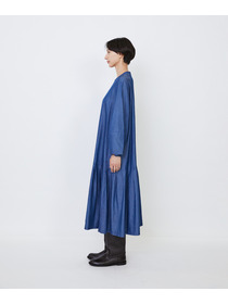 【LOISIR】｜2BUY10%OFF・3BUY20%OFF｜【MTサイズあり】ライトデニムティアードワンピース 詳細画像 インディゴブルー 6