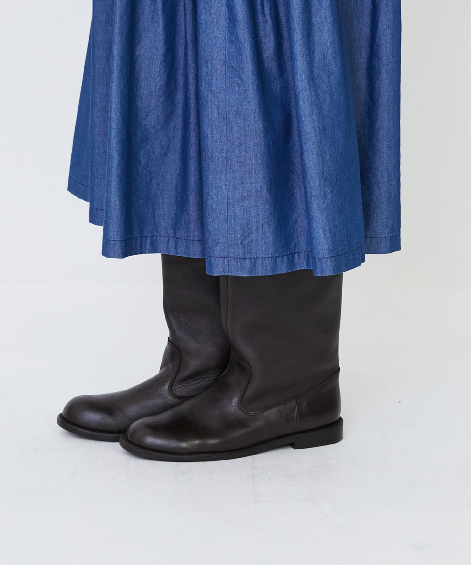 【LOISIR】｜2BUY10%OFF・3BUY20%OFF｜【MTサイズあり】ライトデニムティアードワンピース 詳細画像 インディゴブルー 12