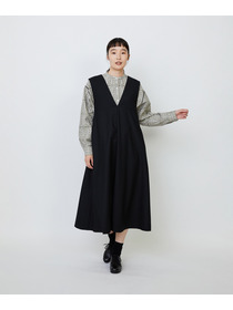 【LOISIR】【10月お気に入り登録ブランド内5位】Vネックジャンパースカート 詳細画像 ブラック 3