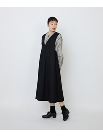 【LOISIR】【10月お気に入り登録ブランド内5位】Vネックジャンパースカート 詳細画像 ブラック 4
