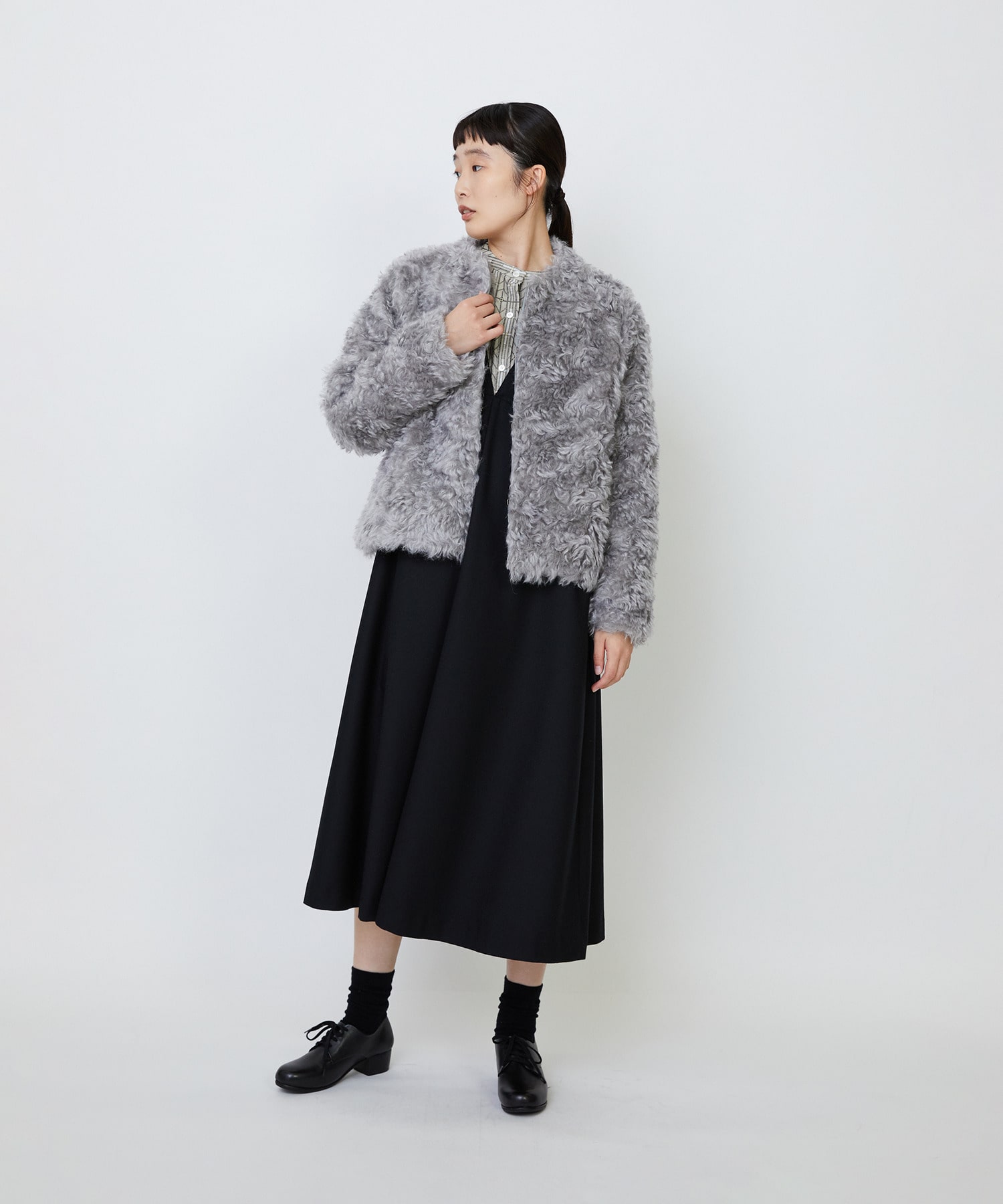 【LOISIR】【10月お気に入り登録ブランド内5位】Vネックジャンパースカート 詳細画像 ブラック 1