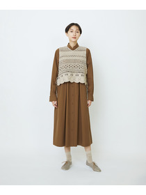 【LOISIR】コットンポプリンシャツワンピース 詳細画像 ネイビー 18