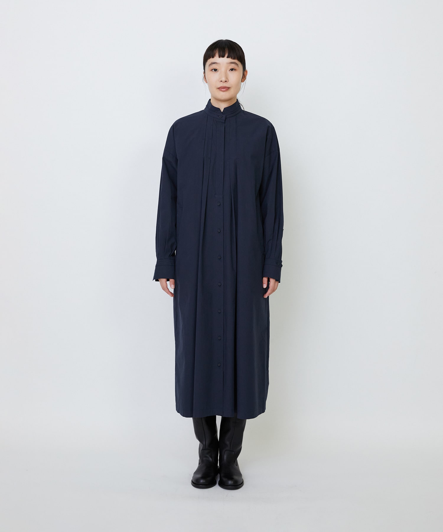 【LOISIR】コットンポプリンシャツワンピース 詳細画像 ネイビー 14