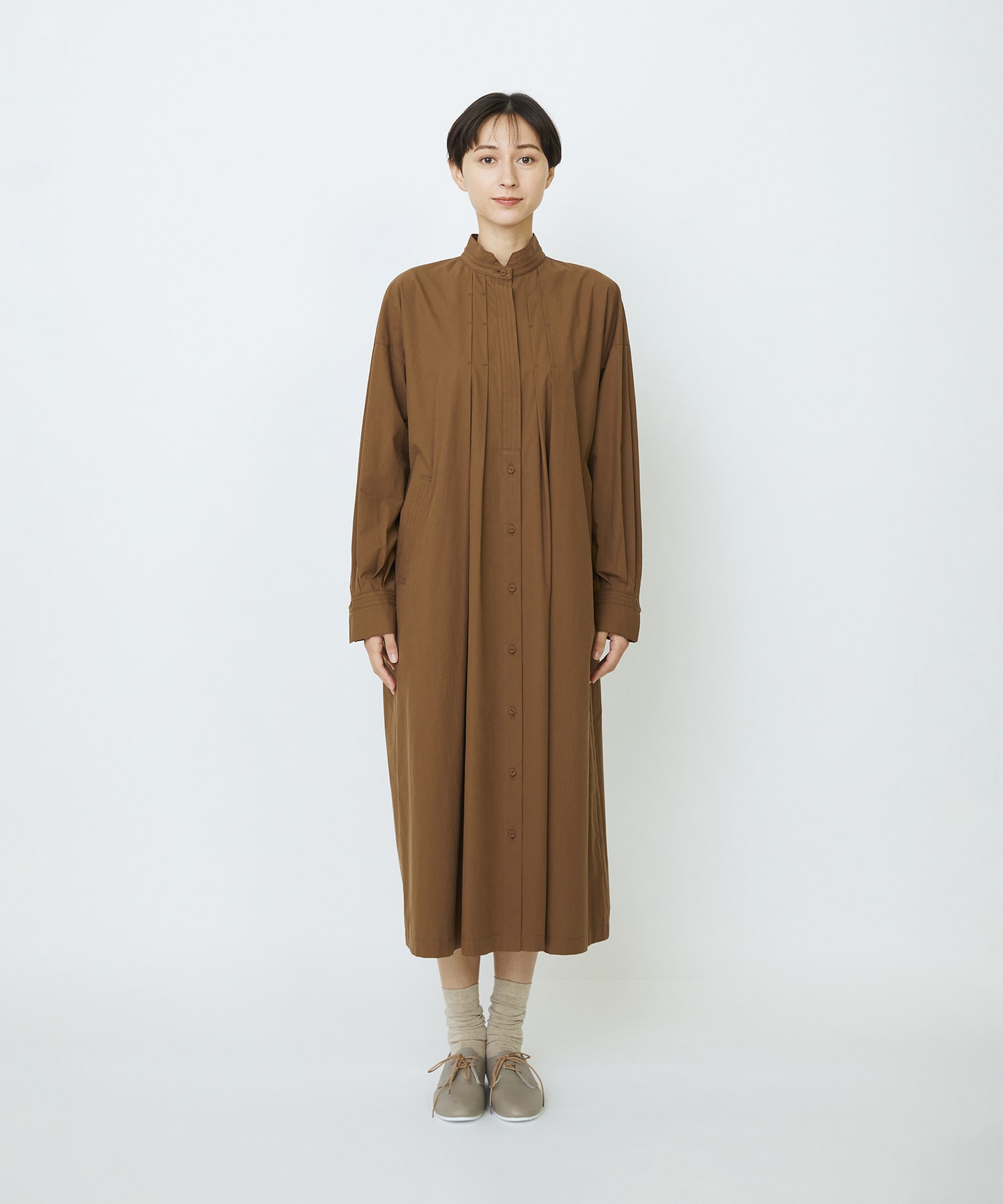 【LOISIR】コットンポプリンシャツワンピース 詳細画像 ネイビー 23