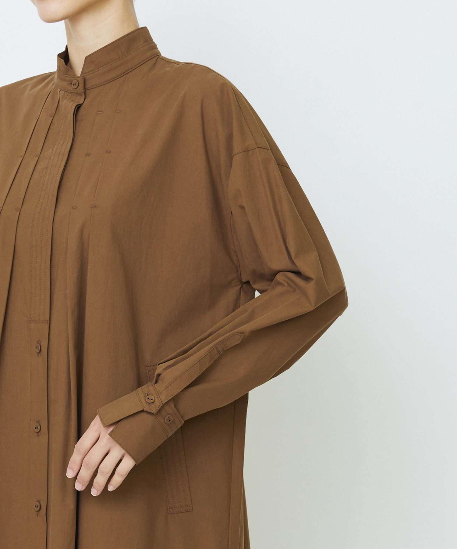 【LOISIR】コットンポプリンシャツワンピース 詳細画像 ネイビー 28