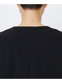 【LOISIR】エコダブルクロスキーネックワンピース 詳細画像 ブラック 11