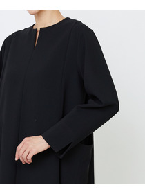 【LOISIR】エコダブルクロスキーネックワンピース 詳細画像 ブラック 12