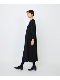 【LOISIR】エコダブルクロスキーネックワンピース 詳細画像 ブラック 4