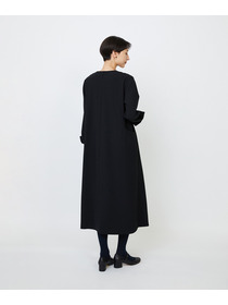 【LOISIR】エコダブルクロスキーネックワンピース 詳細画像 ブラック 6