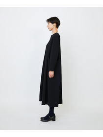 【LOISIR】エコダブルクロスキーネックワンピース 詳細画像 ブラック 8