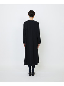 【LOISIR】エコダブルクロスキーネックワンピース 詳細画像 ブラック 9