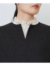 【LOISIR】エステルウールエターミンキーネックワンピース 詳細画像 ブラウン 11