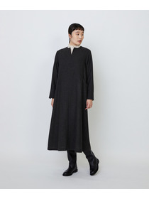 【LOISIR】エステルウールエターミンキーネックワンピース 詳細画像 ブラウン 3