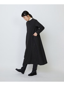 【LOISIR】エステルウールエターミンキーネックワンピース 詳細画像 ブラウン 6