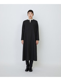 【LOISIR】エステルウールエターミンキーネックワンピース 詳細画像 ブラウン 8