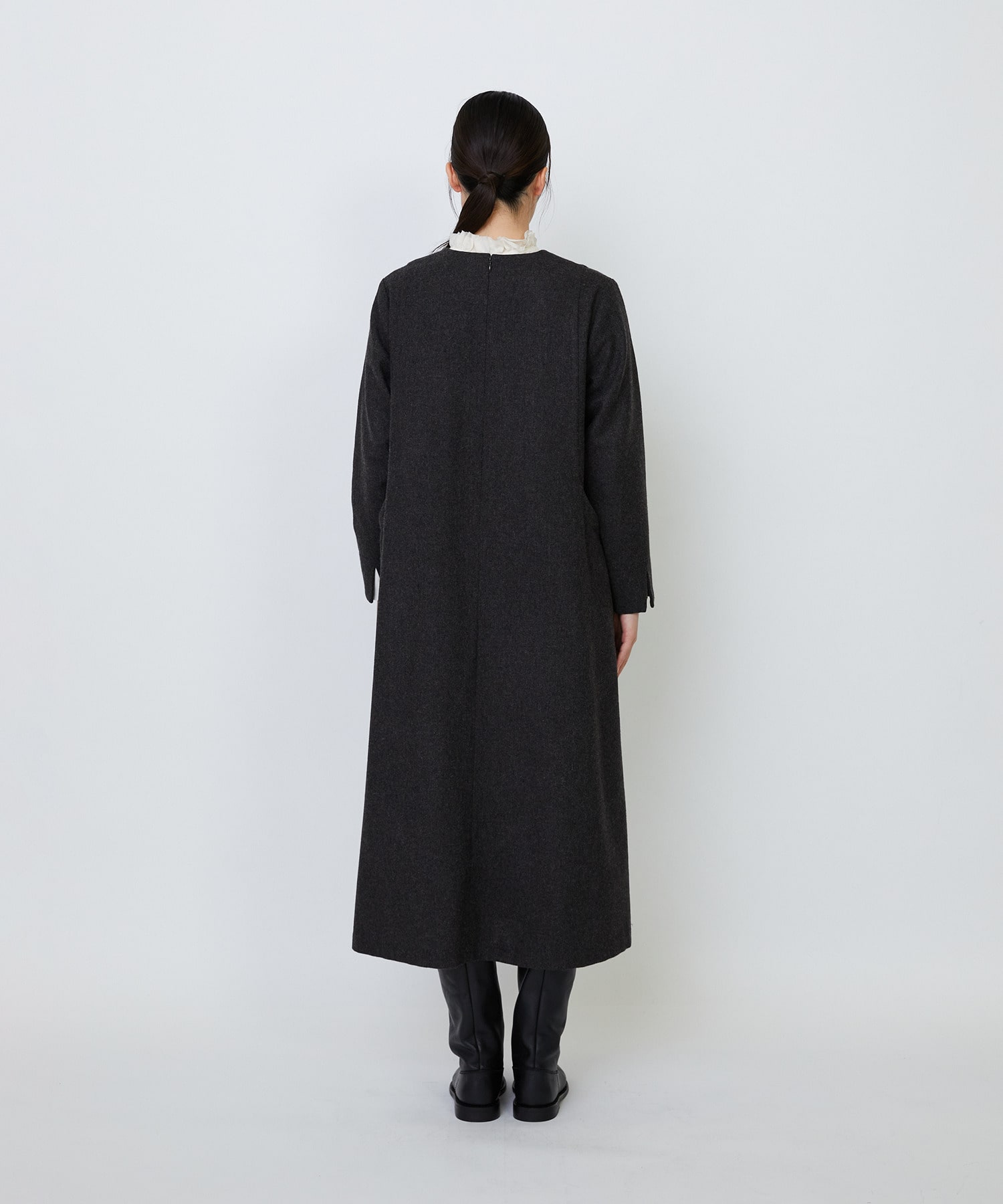 【LOISIR】エステルウールエターミンキーネックワンピース 詳細画像 ブラウン 10