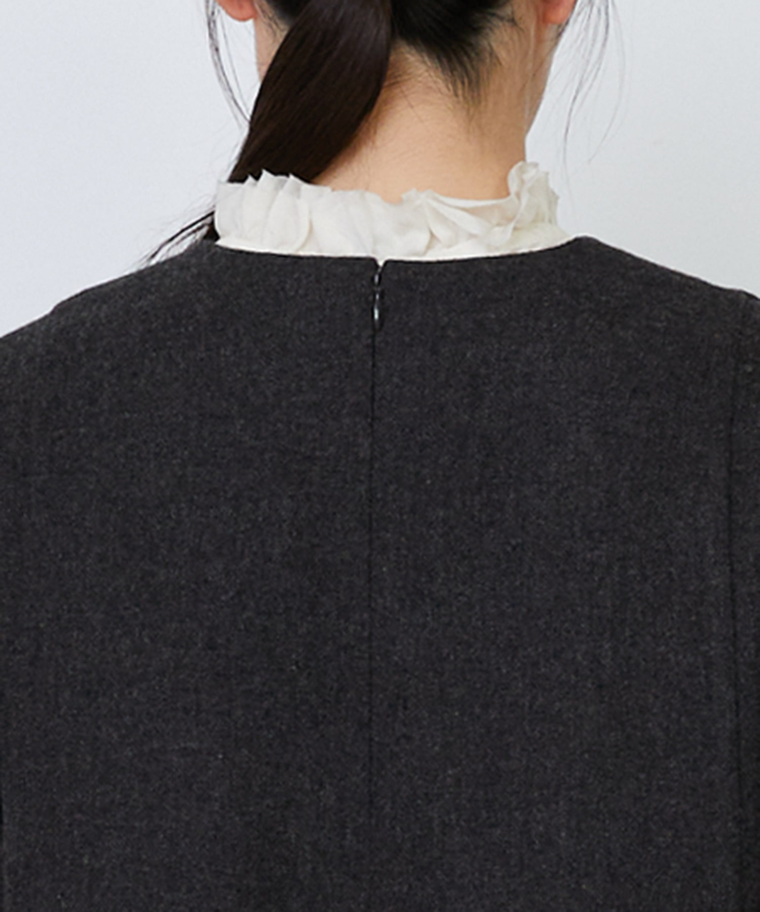 【LOISIR】エステルウールエターミンキーネックワンピース 詳細画像 ブラウン 12