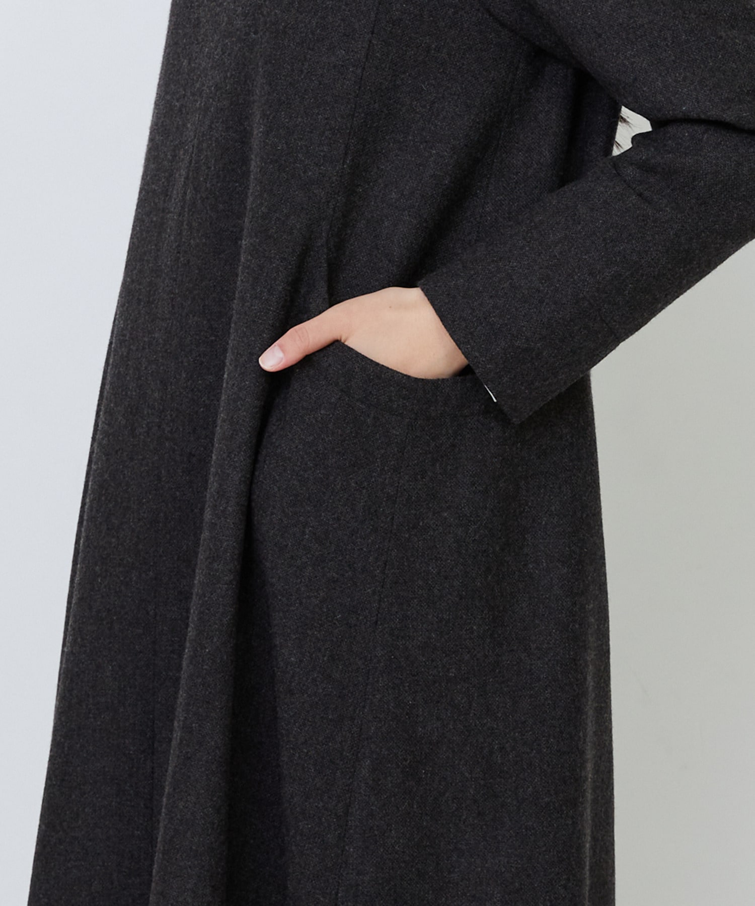 【LOISIR】エステルウールエターミンキーネックワンピース 詳細画像 ブラウン 14