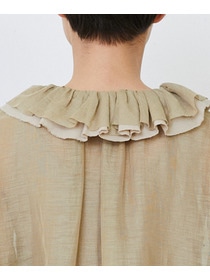 【LOISIR】｜2BUY10%OFF・3BUY20%OFF｜エステルリネンカールマイヤーフリルデザインブラウス 詳細画像 ブラック 21