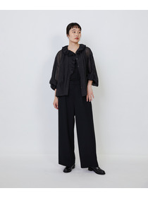 【LOISIR】｜2BUY10%OFF・3BUY20%OFF｜エステルリネンカールマイヤーフリルデザインブラウス 詳細画像 ブラック 3