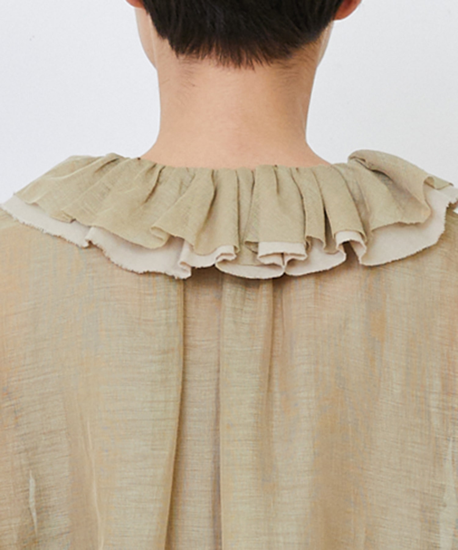 【LOISIR】｜2BUY10%OFF・3BUY20%OFF｜エステルリネンカールマイヤーフリルデザインブラウス 詳細画像 ブラック 21