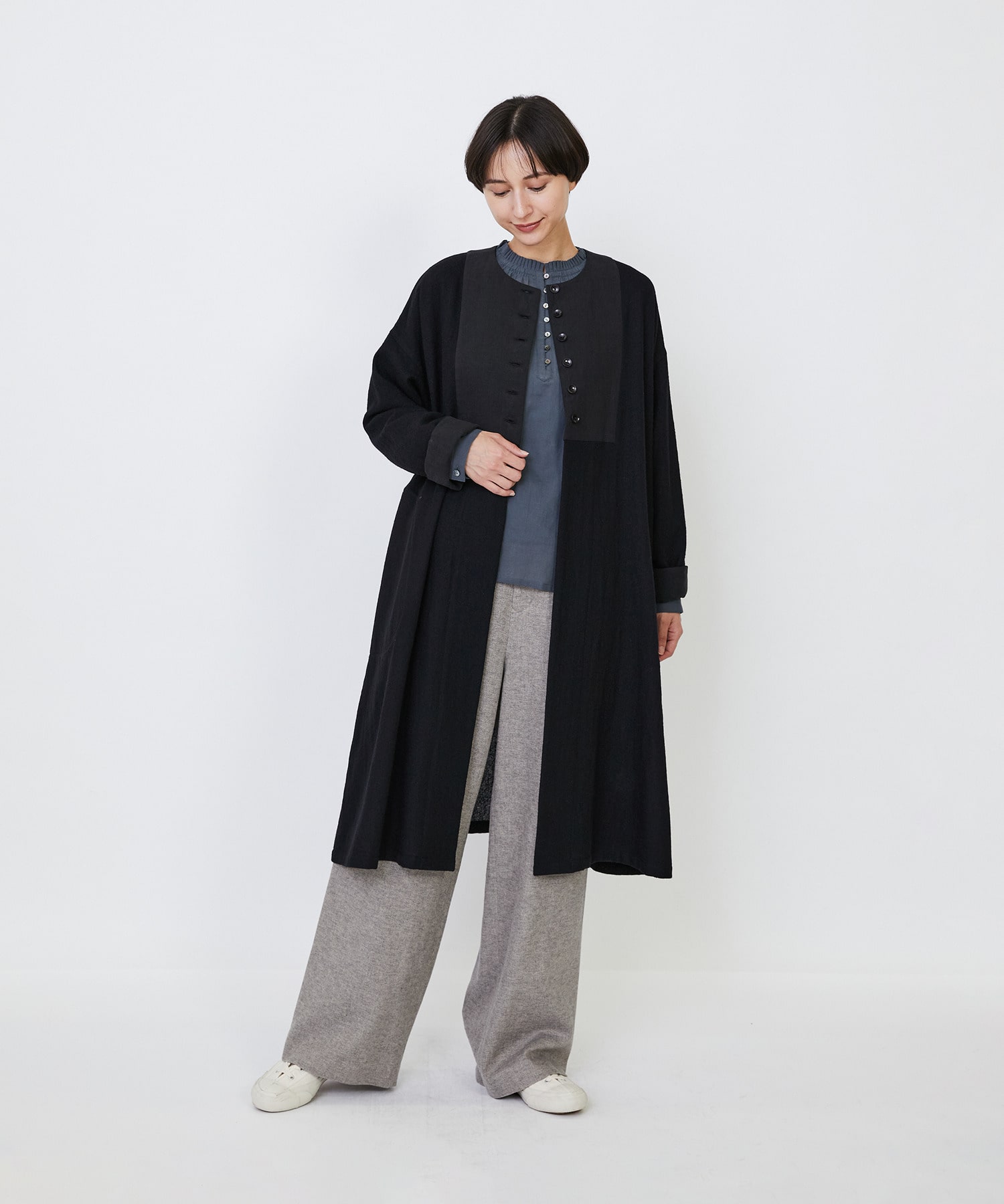 【LOISIR】｜2BUY10%OFF・3BUY20%OFF｜ウールリファインガーゼガウンコート 詳細画像 ライトグレー 11