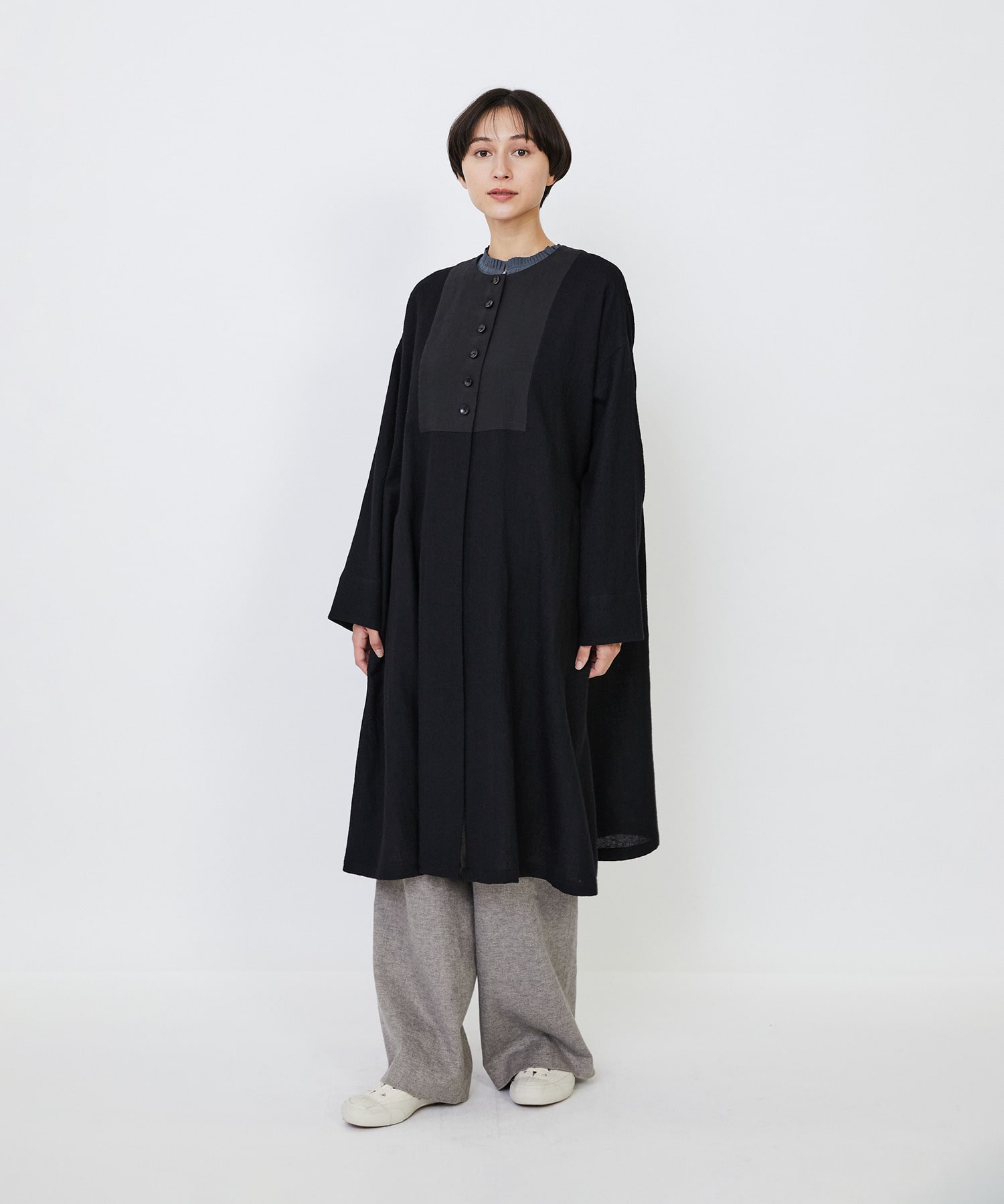 【LOISIR】｜2BUY10%OFF・3BUY20%OFF｜ウールリファインガーゼガウンコート 詳細画像 ライトグレー 13