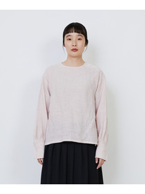 【LOISIR】グランジリネン肩ボタンショートブラウス 詳細画像 ピンク 18