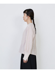 【LOISIR】グランジリネン肩ボタンショートブラウス 詳細画像 ピンク 19