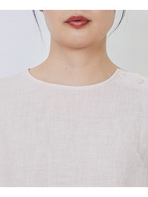 【LOISIR】グランジリネン肩ボタンショートブラウス 詳細画像 ピンク 21