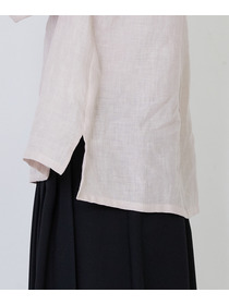 【LOISIR】グランジリネン肩ボタンショートブラウス 詳細画像 ピンク 24