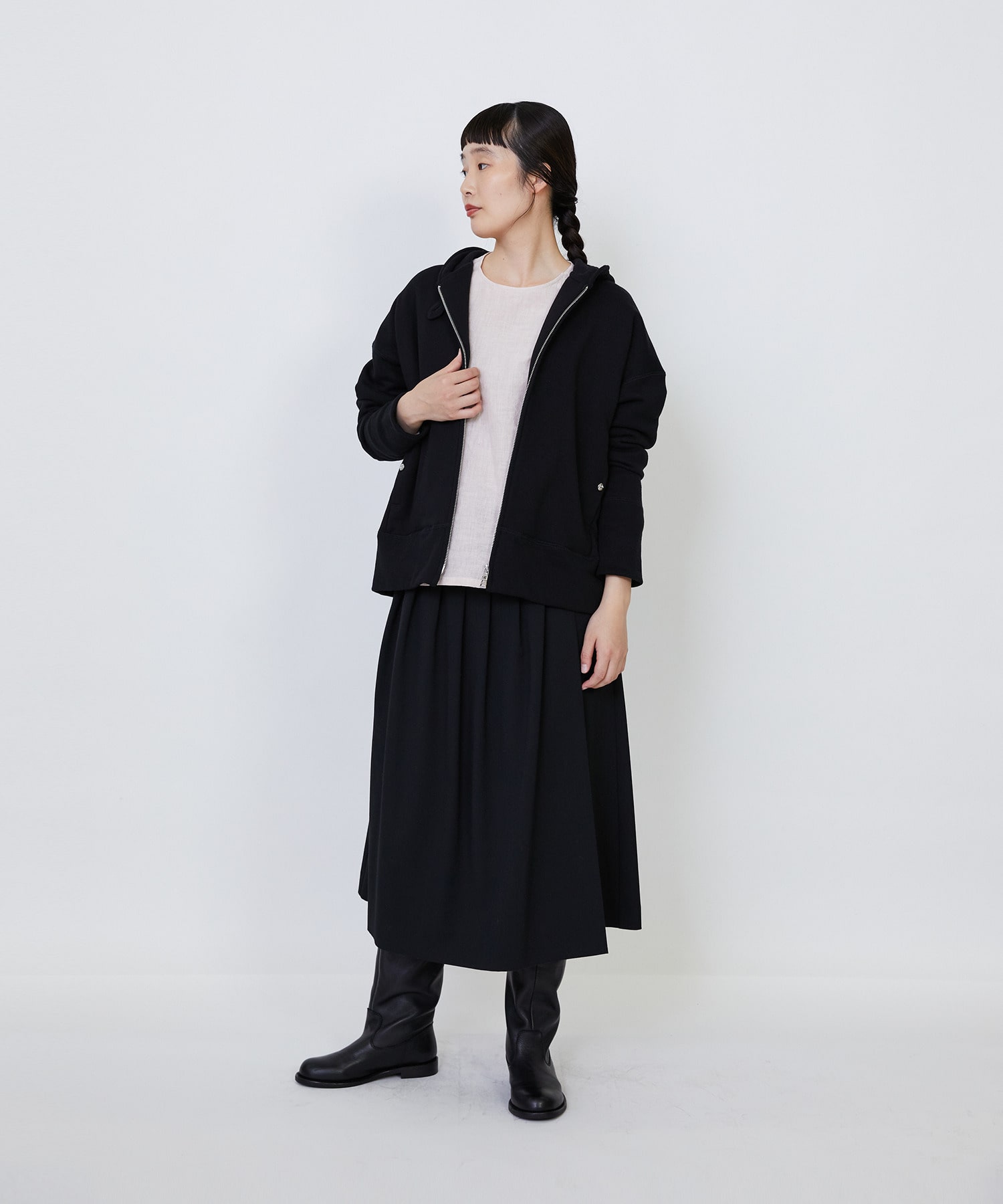 【LOISIR】グランジリネン肩ボタンショートブラウス 詳細画像 ピンク 11