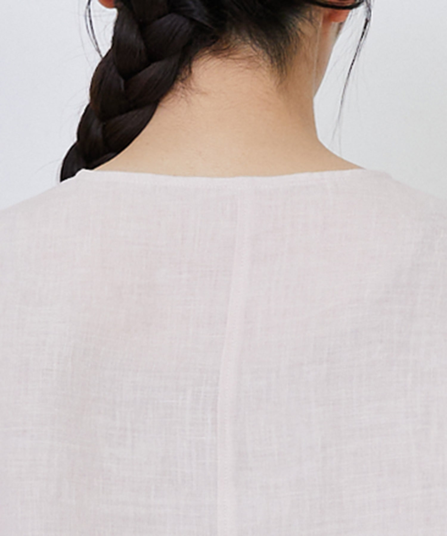 【LOISIR】グランジリネン肩ボタンショートブラウス 詳細画像 ピンク 22