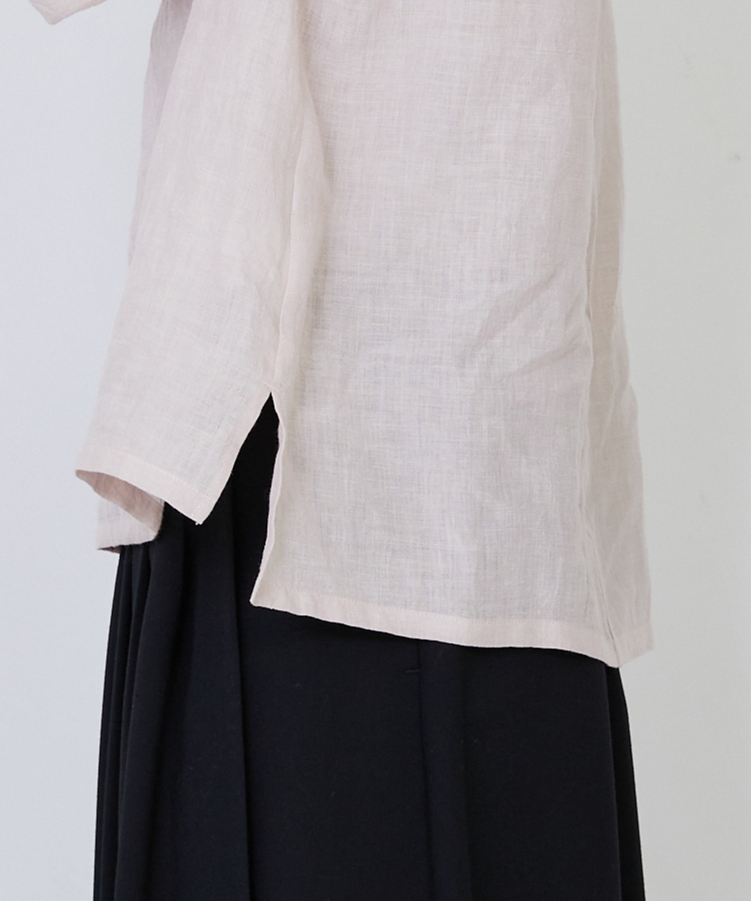 【LOISIR】グランジリネン肩ボタンショートブラウス 詳細画像 ピンク 24