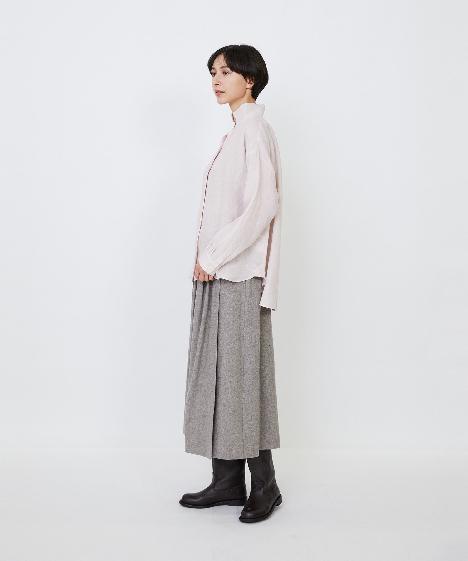 【LOISIR】グランジリネンボクシーシャツ 詳細画像 オフホワイト 13