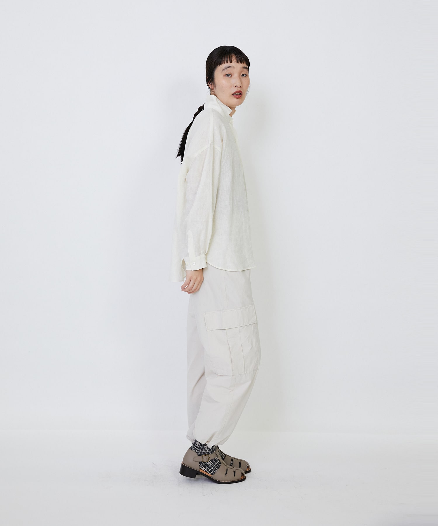 【LOISIR】グランジリネンボクシーシャツ 詳細画像 オフホワイト 6