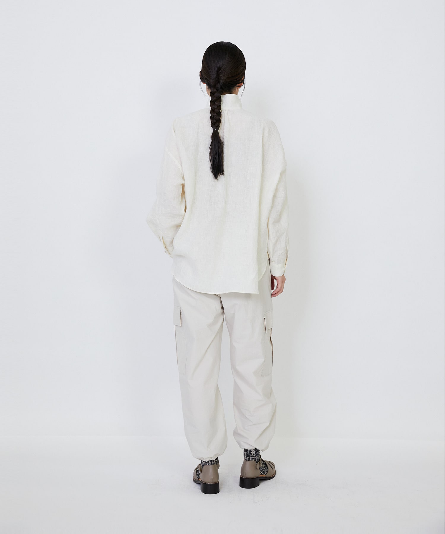 【LOISIR】グランジリネンボクシーシャツ 詳細画像 オフホワイト 7